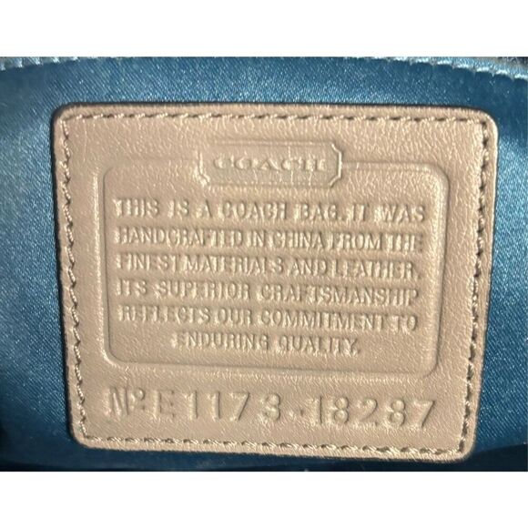 Coach Kristin Spectator 18287 Crocadile Style Leather Putty Gray Shoulder Bag - Picture 5 of 8